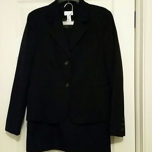Charter Club skirt suit blk pin strp mix match sz
